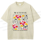 Unisex Henri Matisse Flowers in Line Printed Washed Tee