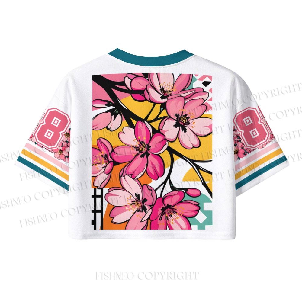 Japanese Wave Sakura Crop Sport Jersey Shirts