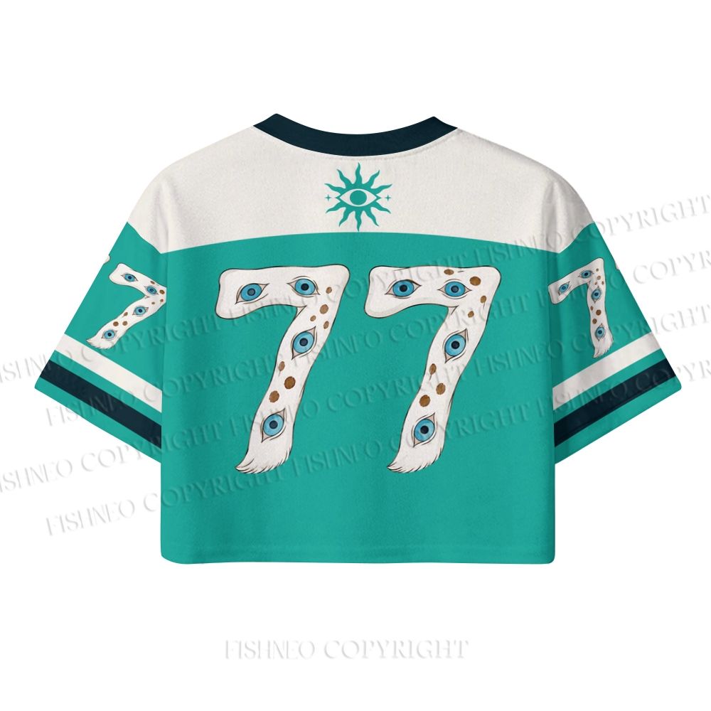 White Panther With Eyes Crop Sport Jersey Shirts