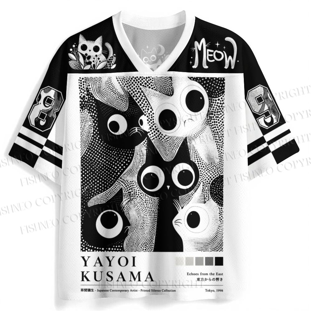 Yayoi Kusama Black Cat Jersey Shirts