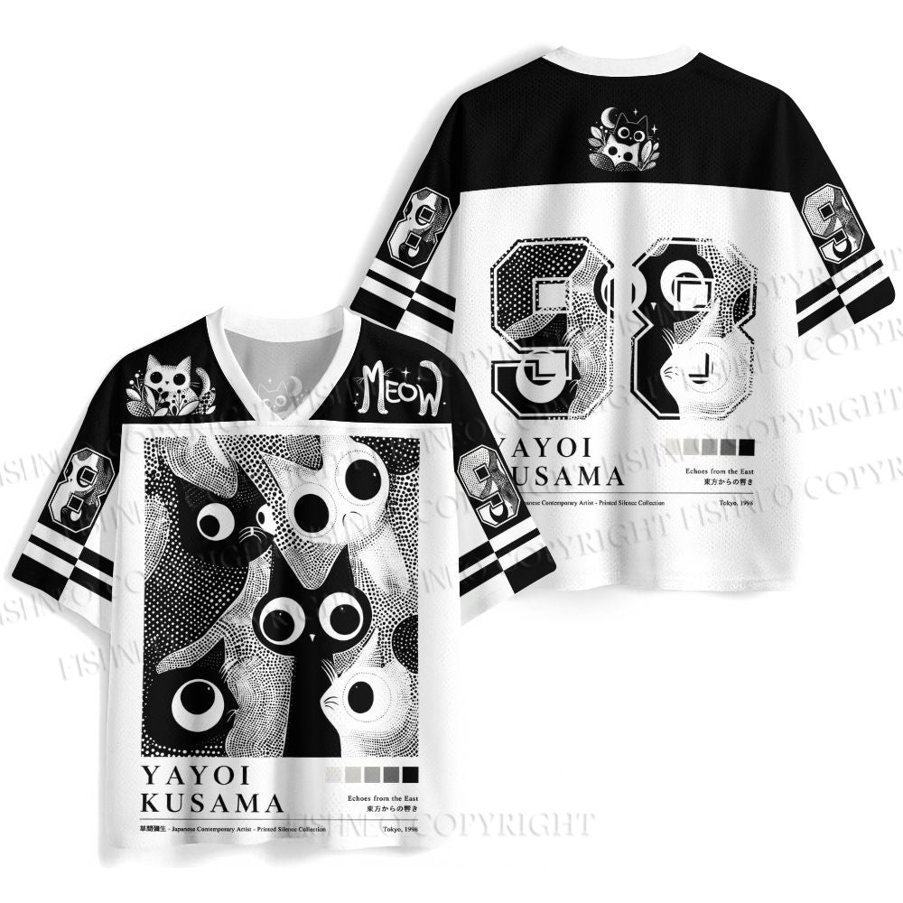 Yayoi Kusama Black Cat Jersey Shirts