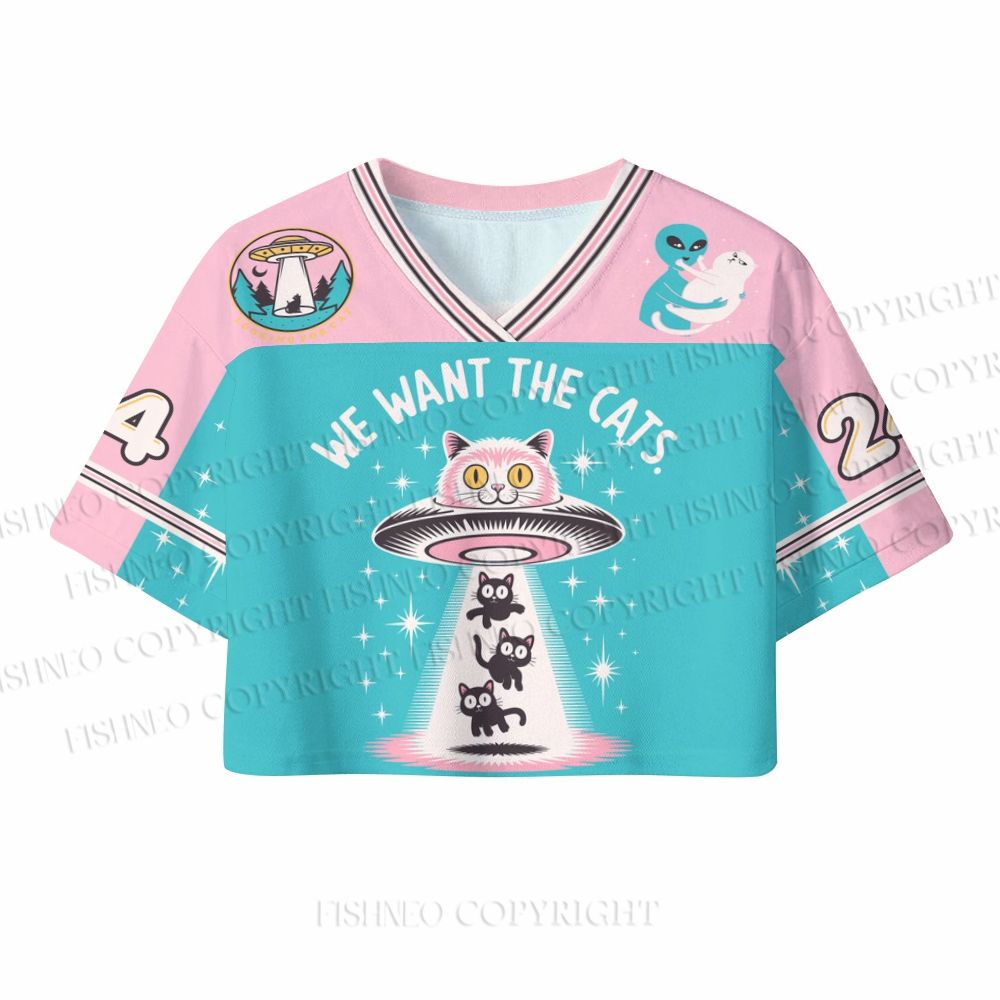 We Want The Cats Crop Sport Jersey Shirts