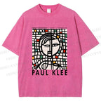 Unisex Paul Klee Art Printed Washed Tee