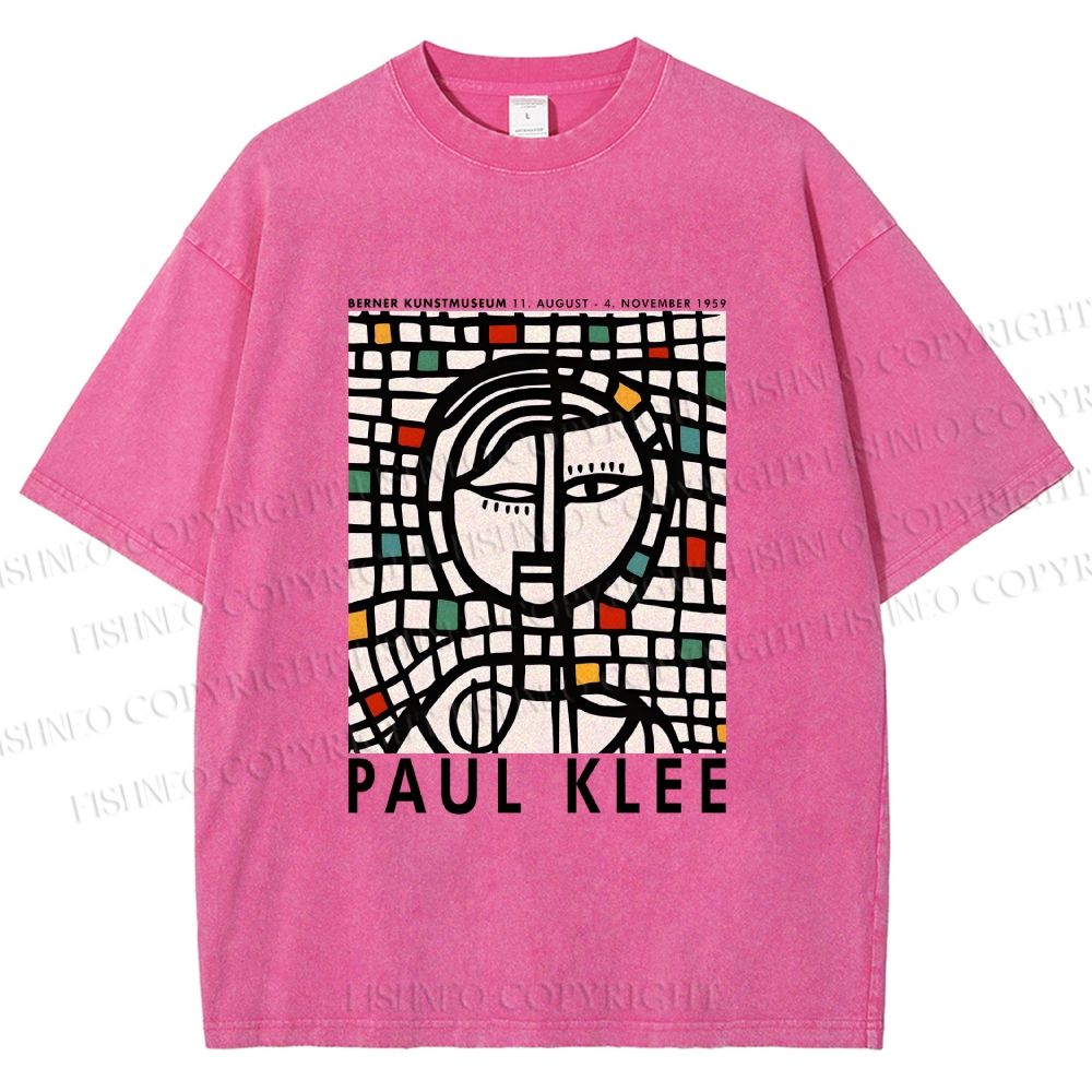 Unisex Paul Klee Art Printed Washed Tee