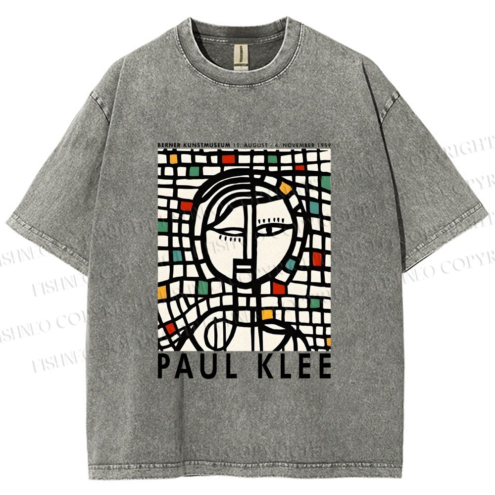 Unisex Paul Klee Art Printed Washed Tee