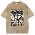 Unisex Paul Klee Art Printed Washed Tee