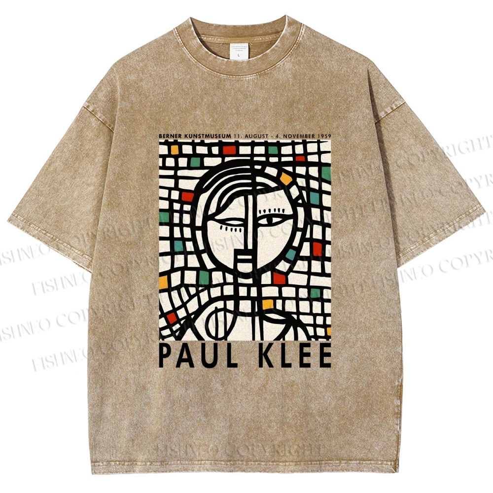 Unisex Paul Klee Art Printed Washed Tee