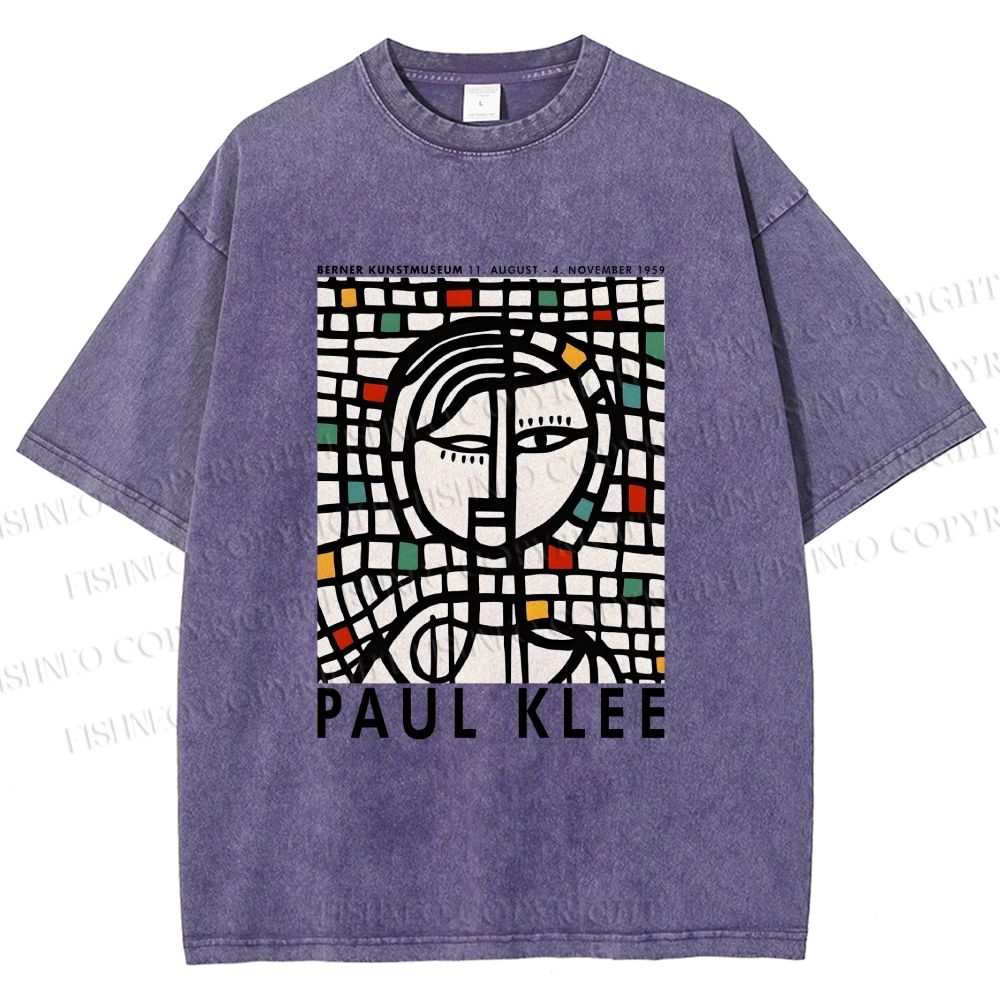 Unisex Paul Klee Art Printed Washed Tee