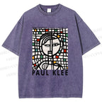 Unisex Paul Klee Art Printed Washed Tee
