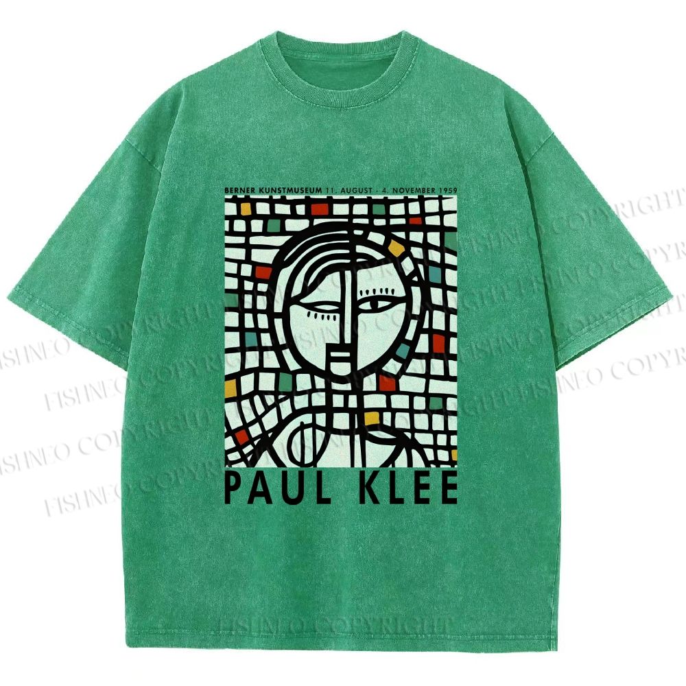 Unisex Paul Klee Art Printed Washed Tee