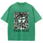 Unisex Paul Klee Art Printed Washed Tee