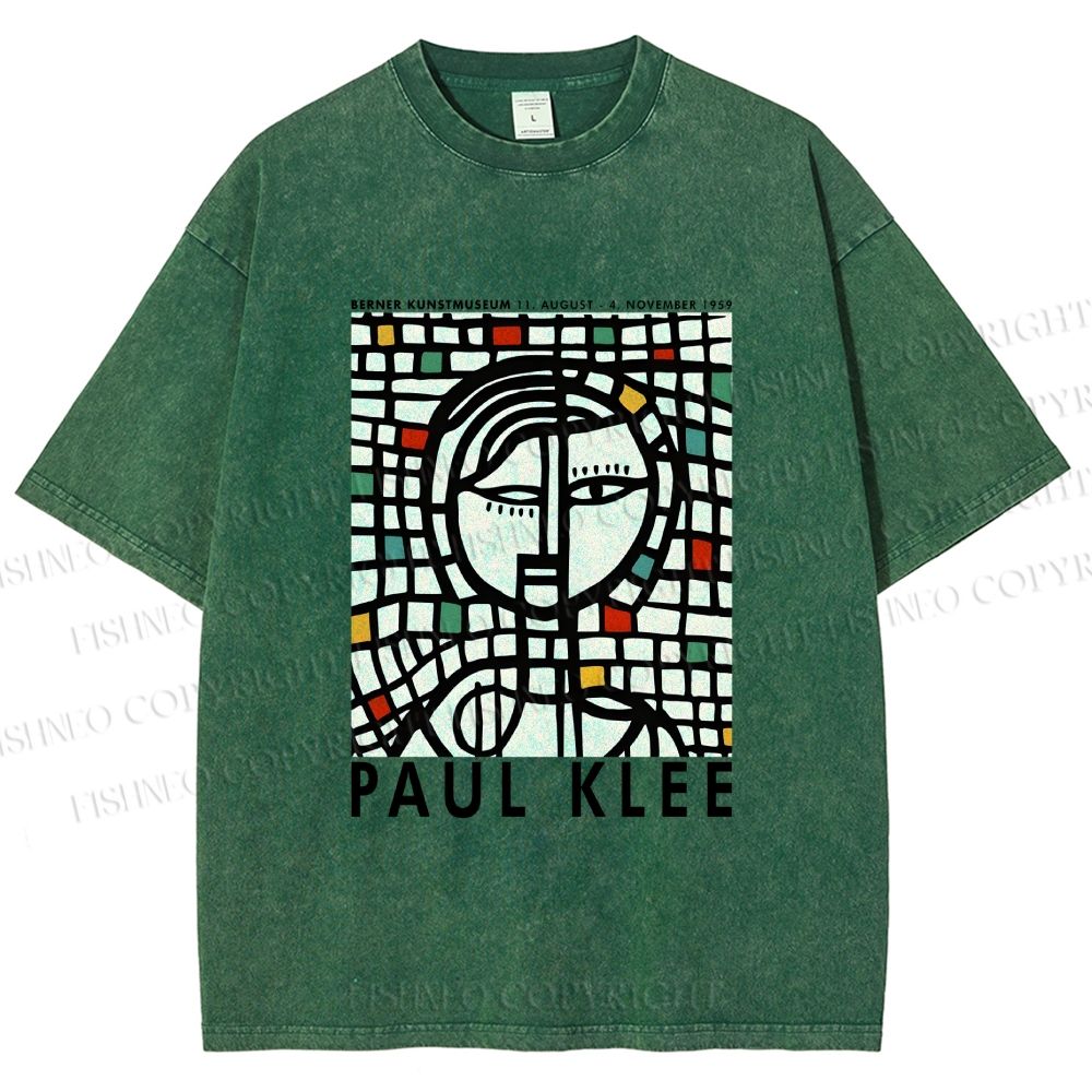 Unisex Paul Klee Art Printed Washed Tee