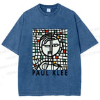 Unisex Paul Klee Art Printed Washed Tee
