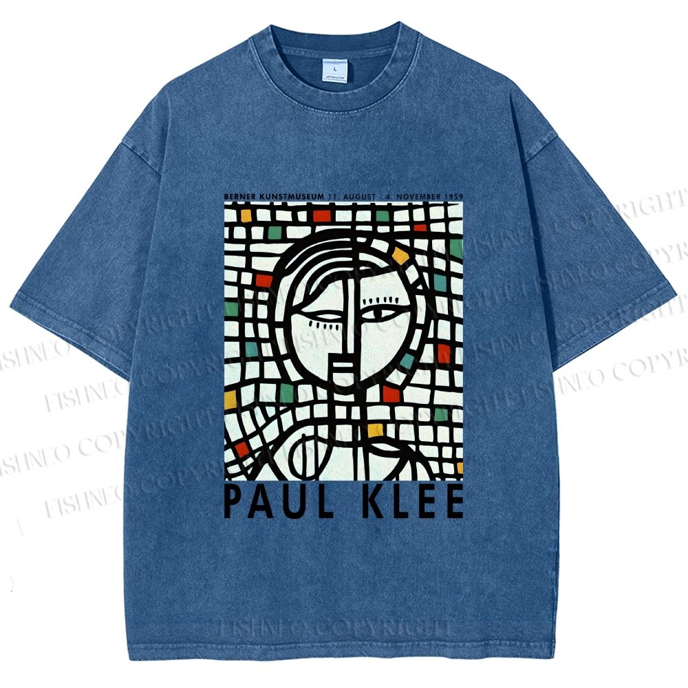 Unisex Paul Klee Art Printed Washed Tee