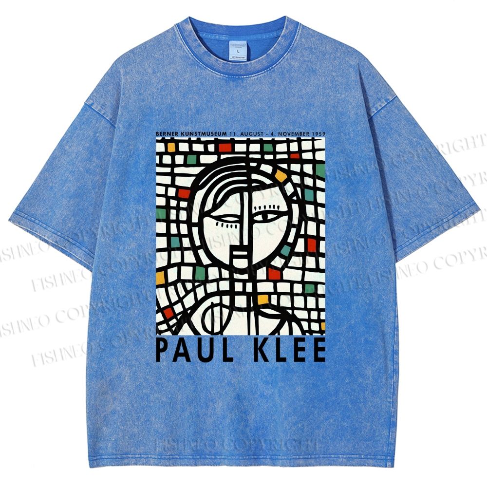 Unisex Paul Klee Art Printed Washed Tee
