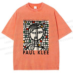 Unisex Paul Klee Art Printed Washed Tee