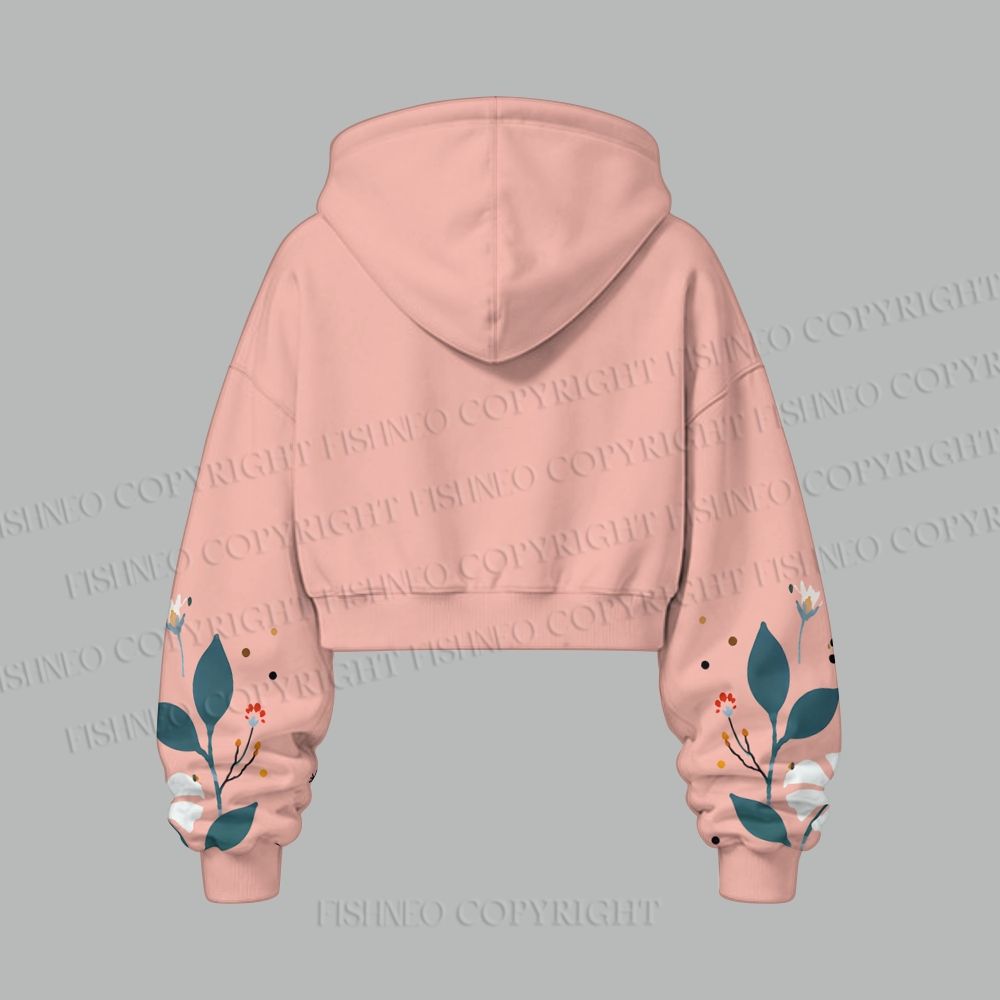 Women's Yayoi Kusama Bee Cropped Long Sleeve Hoodie & High Waist Jogger Pants Two Piece Tracksuit Set