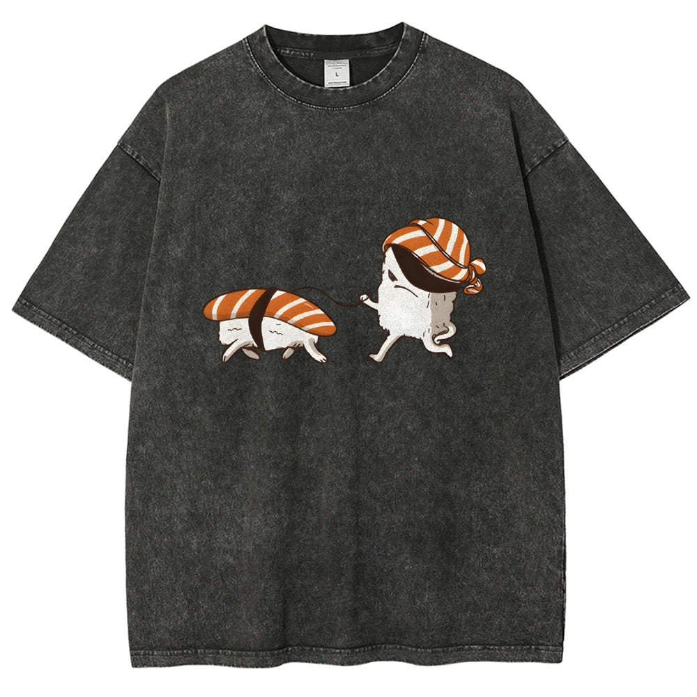 Sushi Walking Sushi Washed T-Shirt