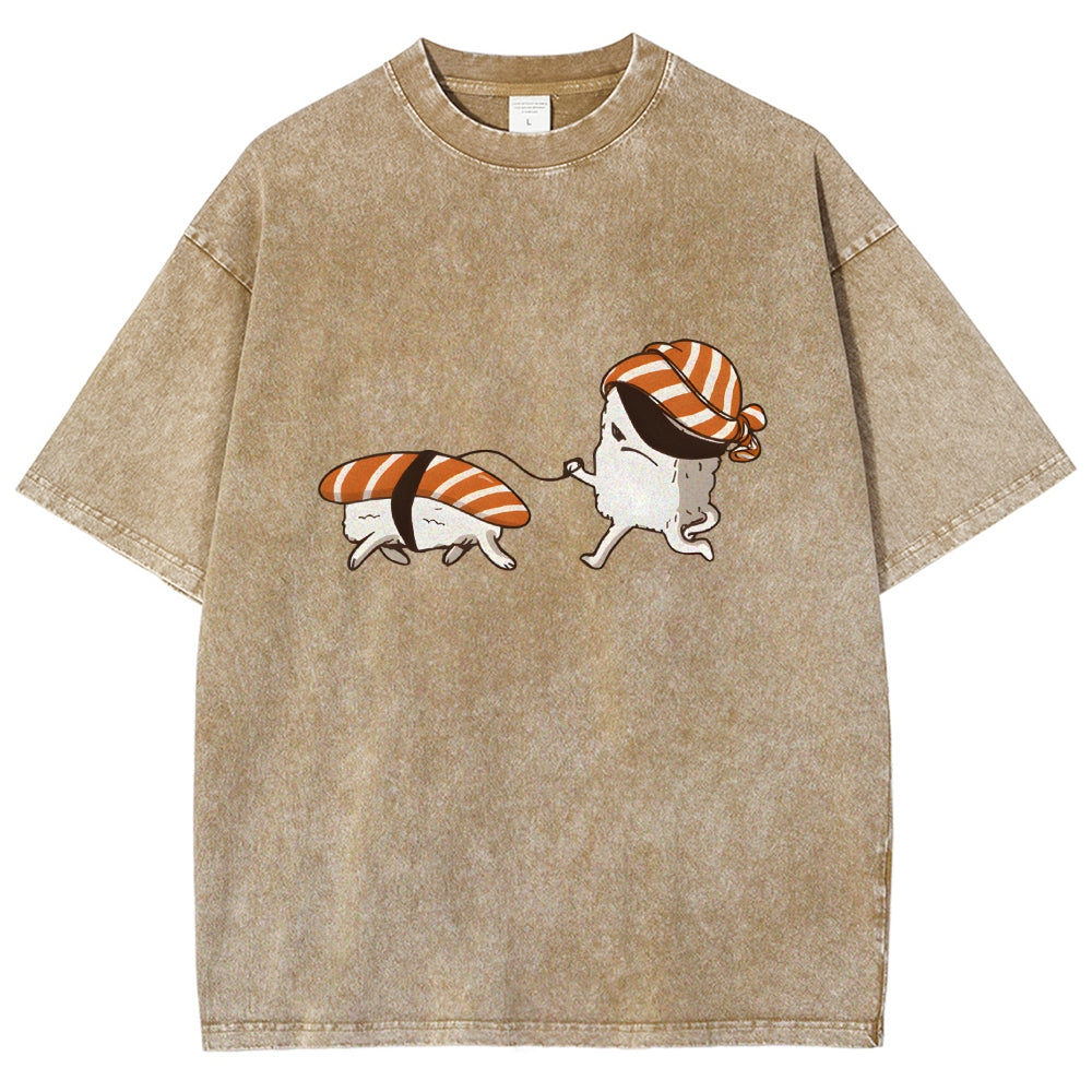 Sushi Walking Sushi Washed T-Shirt
