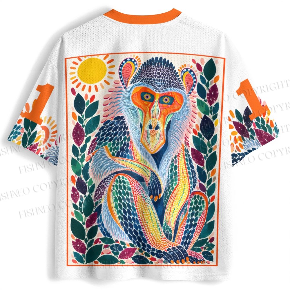 Yayoi Kusama Multicolor Monkey Jersey Shirts