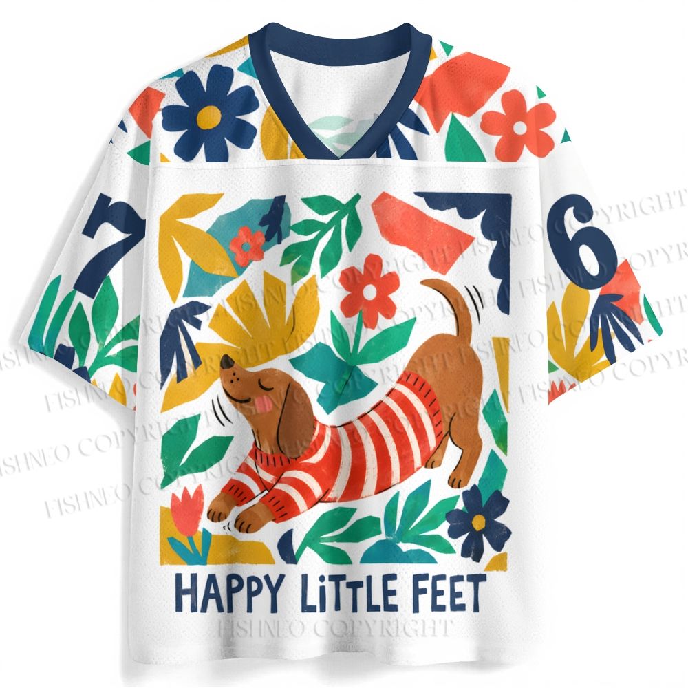 Dachshund in Flowers Jersey Shirts