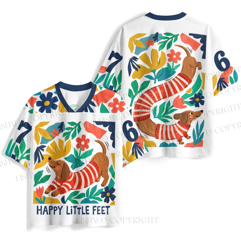 Dachshund in Flowers Jersey Shirts