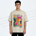 Unisex Yayoi Kusama Flower Printed Washed Tee