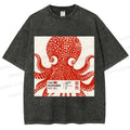 Unisex Yayoi Kusama Octopus Printed Washed Tee