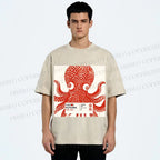 Unisex Yayoi Kusama Octopus Printed Washed Tee