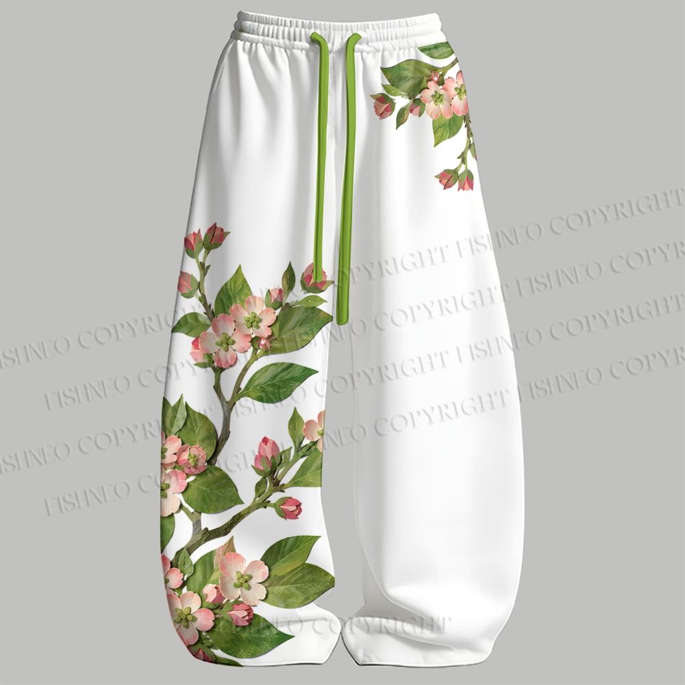 Men's Paper Cutting Art Bird in Flowers Sleeveless Tank Top & Elasticated Trousers pants Two-Piece Streetwear Set