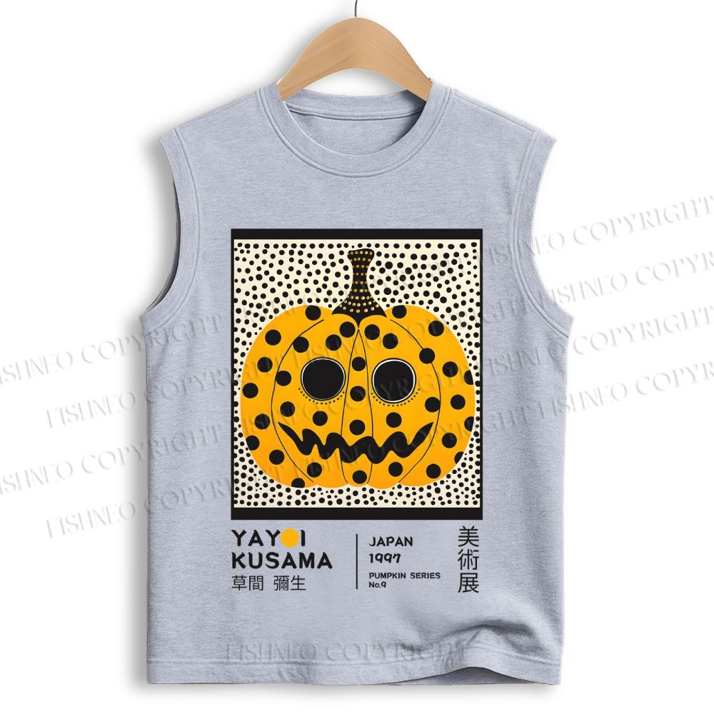 Unisex Yayoi Kusama Halloween Pumpkin Printed Cotton Tank Top