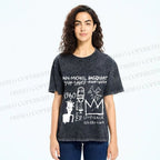 Unisex Jean-Michel Basquiat Graffiti Printed Washed Tee