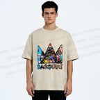 Unisex Jean-Michel Basquiat Crown Printed Washed Tee
