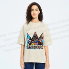 Unisex Jean-Michel Basquiat Crown Printed Washed Tee
