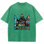 Unisex Jean-Michel Basquiat Crown Printed Washed Tee