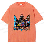Unisex Jean-Michel Basquiat Crown Printed Washed Tee