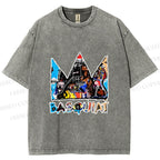 Unisex Jean-Michel Basquiat Crown Printed Washed Tee