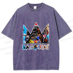 Unisex Jean-Michel Basquiat Crown Printed Washed Tee