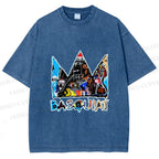 Unisex Jean-Michel Basquiat Crown Printed Washed Tee