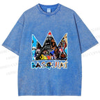 Unisex Jean-Michel Basquiat Crown Printed Washed Tee