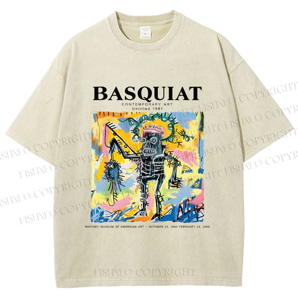 Unisex Jean-Michel Basquiat Untitled (Fishing) Printed Washed Tee