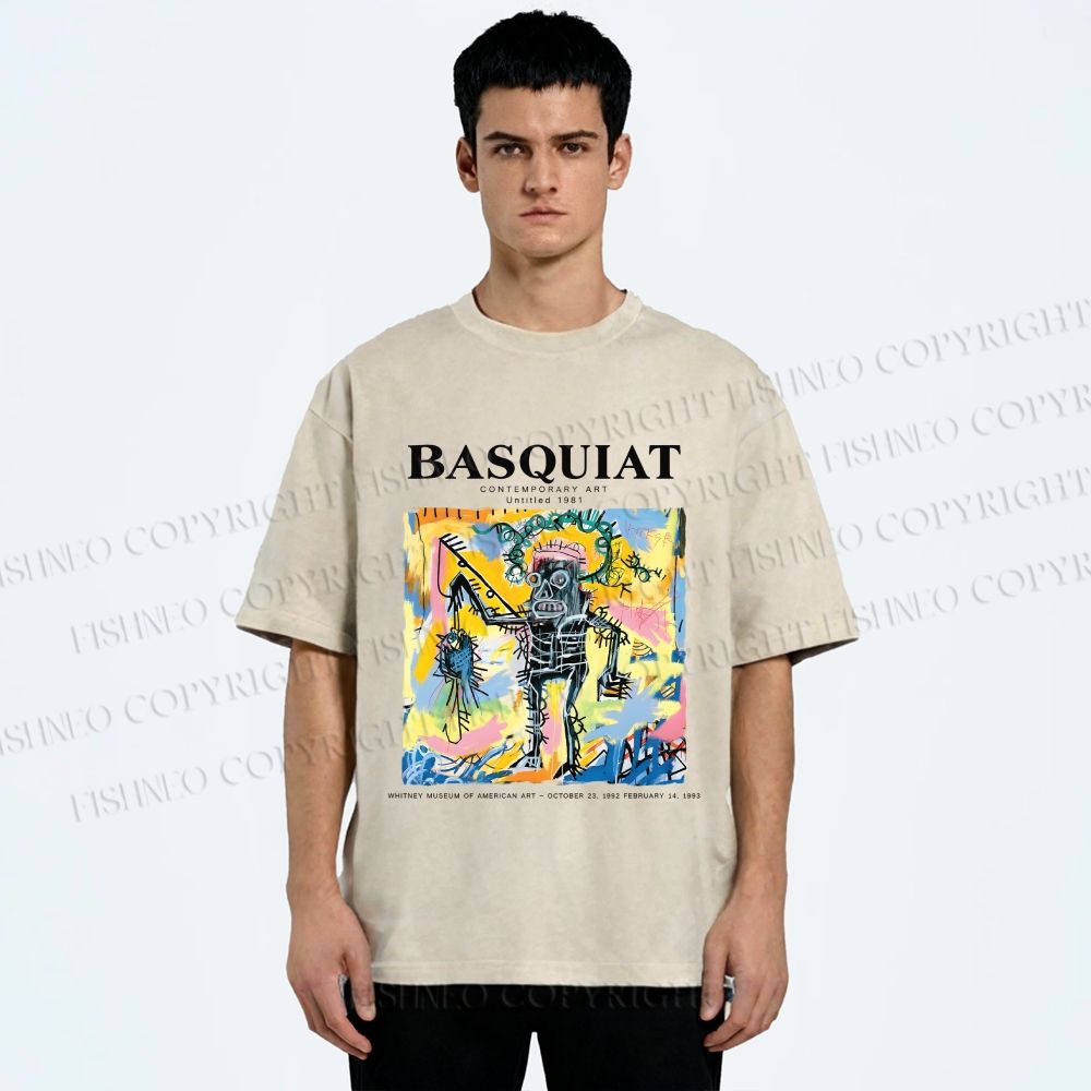 Unisex Jean-Michel Basquiat Untitled (Fishing) Printed Washed Tee