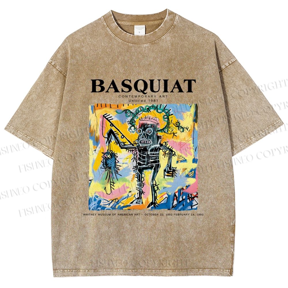 Unisex Jean-Michel Basquiat Untitled (Fishing) Printed Washed Tee