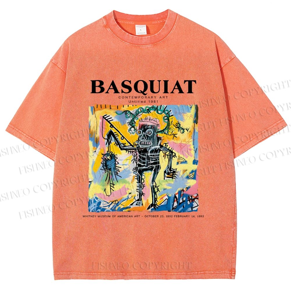 Unisex Jean-Michel Basquiat Untitled (Fishing) Printed Washed Tee