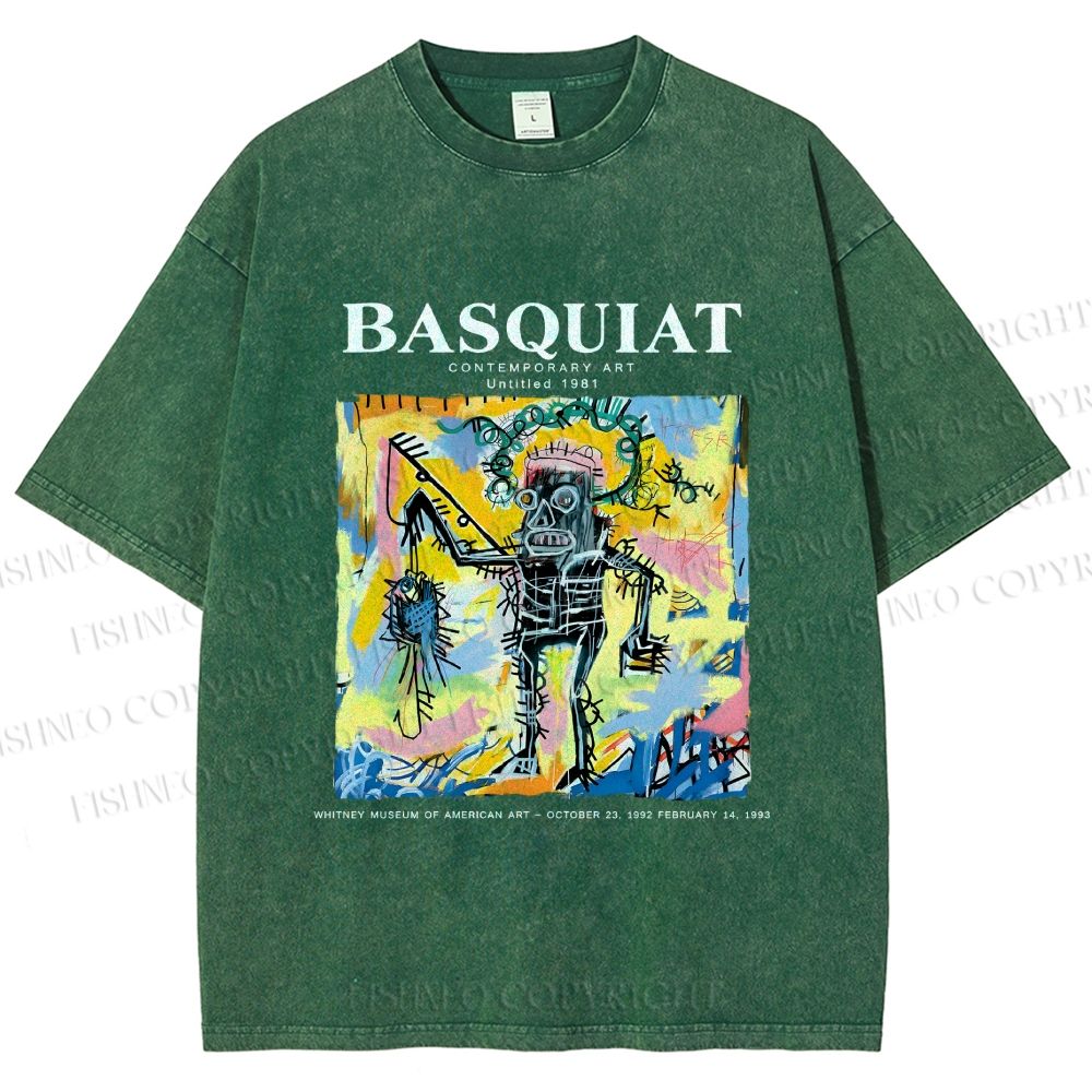 Unisex Jean-Michel Basquiat Untitled (Fishing) Printed Washed Tee