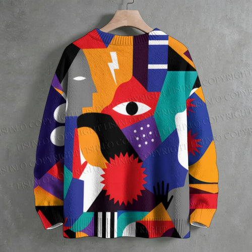 Abstract Eye Art Crew Neck Sweater