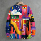Abstract Colored Eye Art Crew Neck Sweater