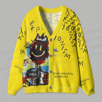 Jean-Michel Basquiat Graffiti Ugly Cardigan Sweater