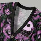 Horror Doodle Art Ugly Cardigan Sweater