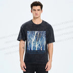 Unisex Klimt Tree in Blue Night Printed Washed Tee